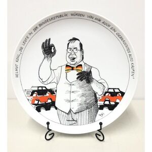 Rosenthal Studio Line Plate‎ Satire Porcelain Wall Plate Helmut Kohl 70er years